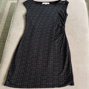 LOFT Black and White Zigzag Mini Dress